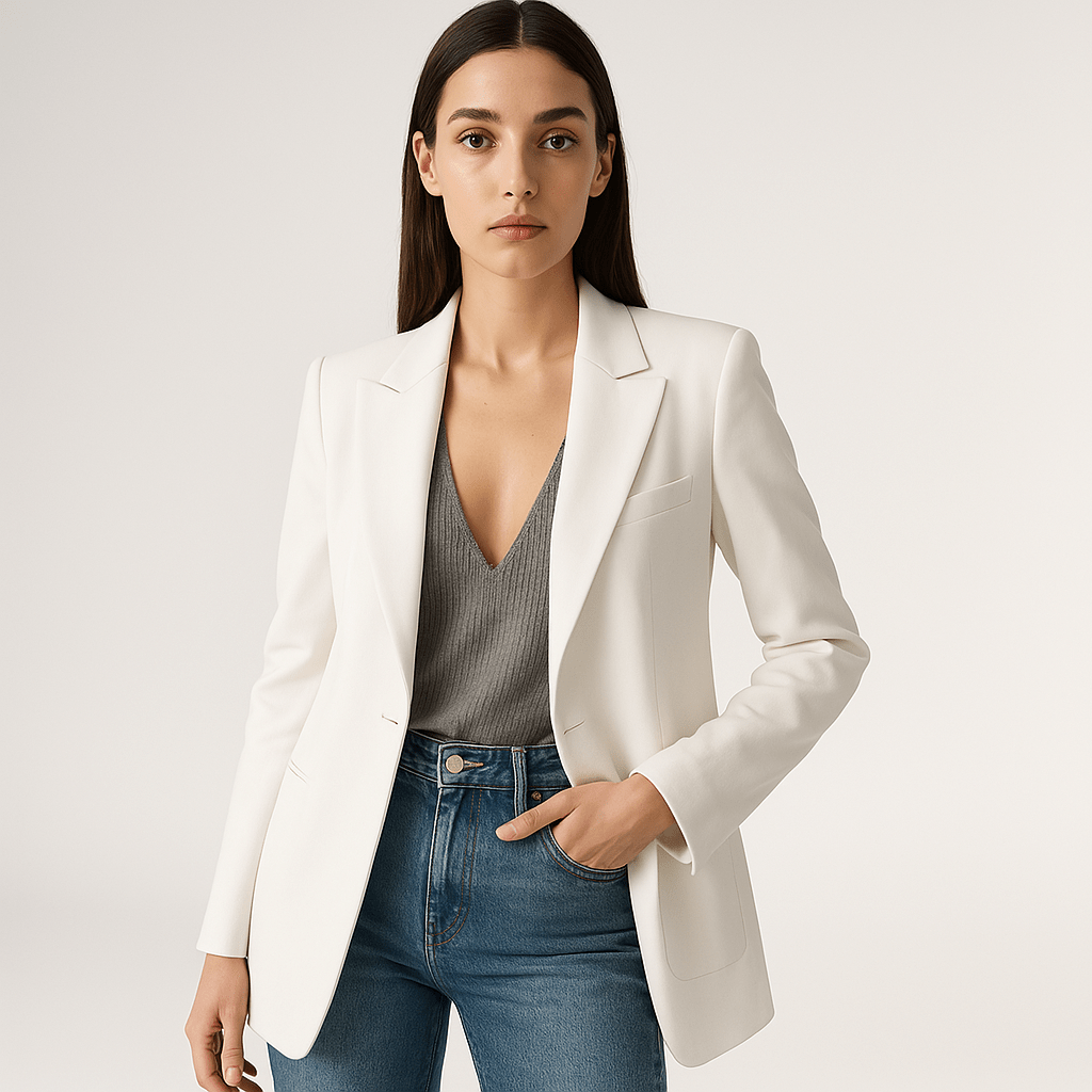 WW | Klassischer Eleganter Schwarzer Blazer mit Gerader Passform