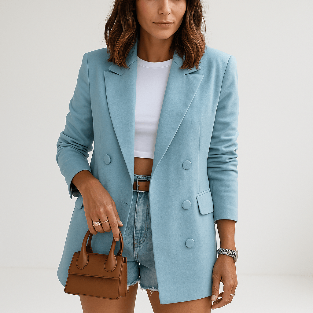 WW | Blazer Himmelblau Doppelte Knopfleiste Eleganz Farbige und Moderne