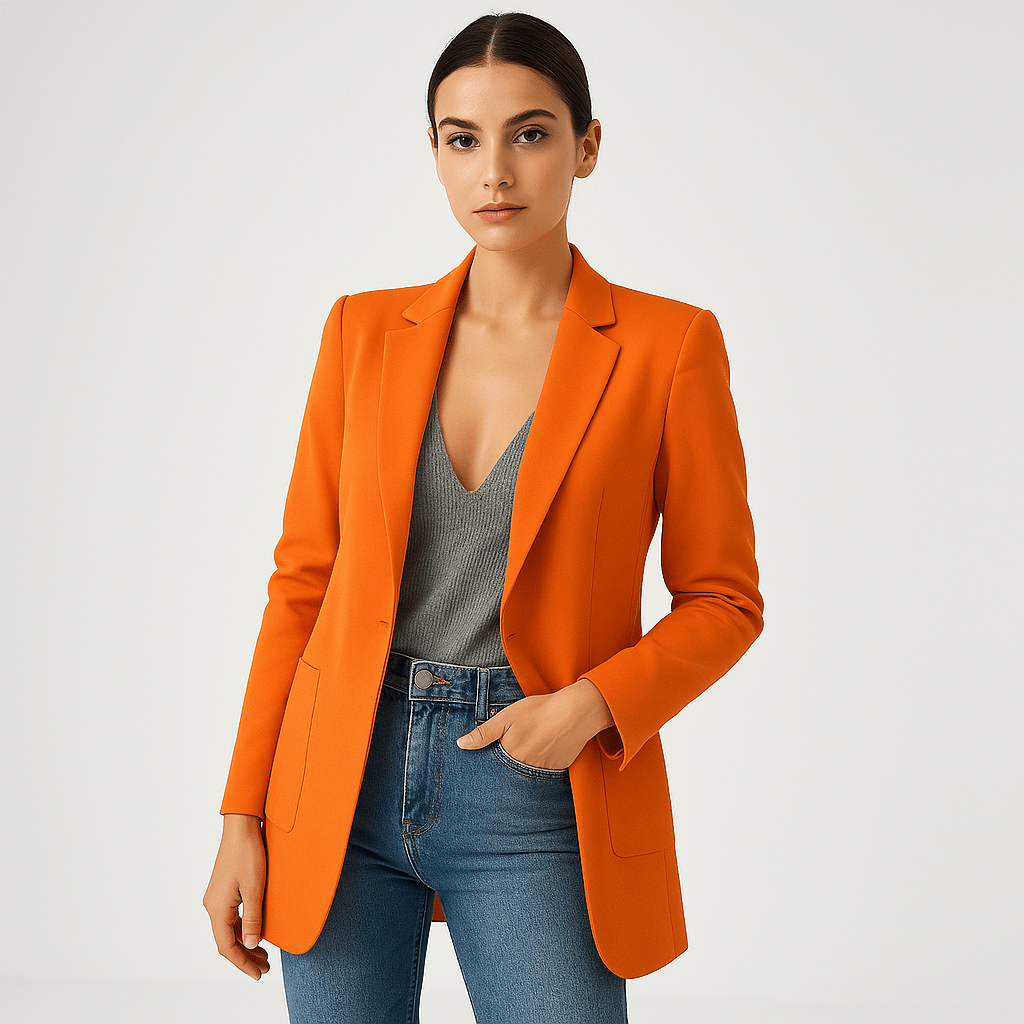 WW | Klassischer Eleganter Schwarzer Blazer mit Gerader Passform
