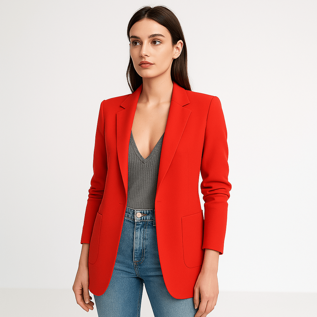 WW | Klassischer Eleganter Schwarzer Blazer mit Gerader Passform
