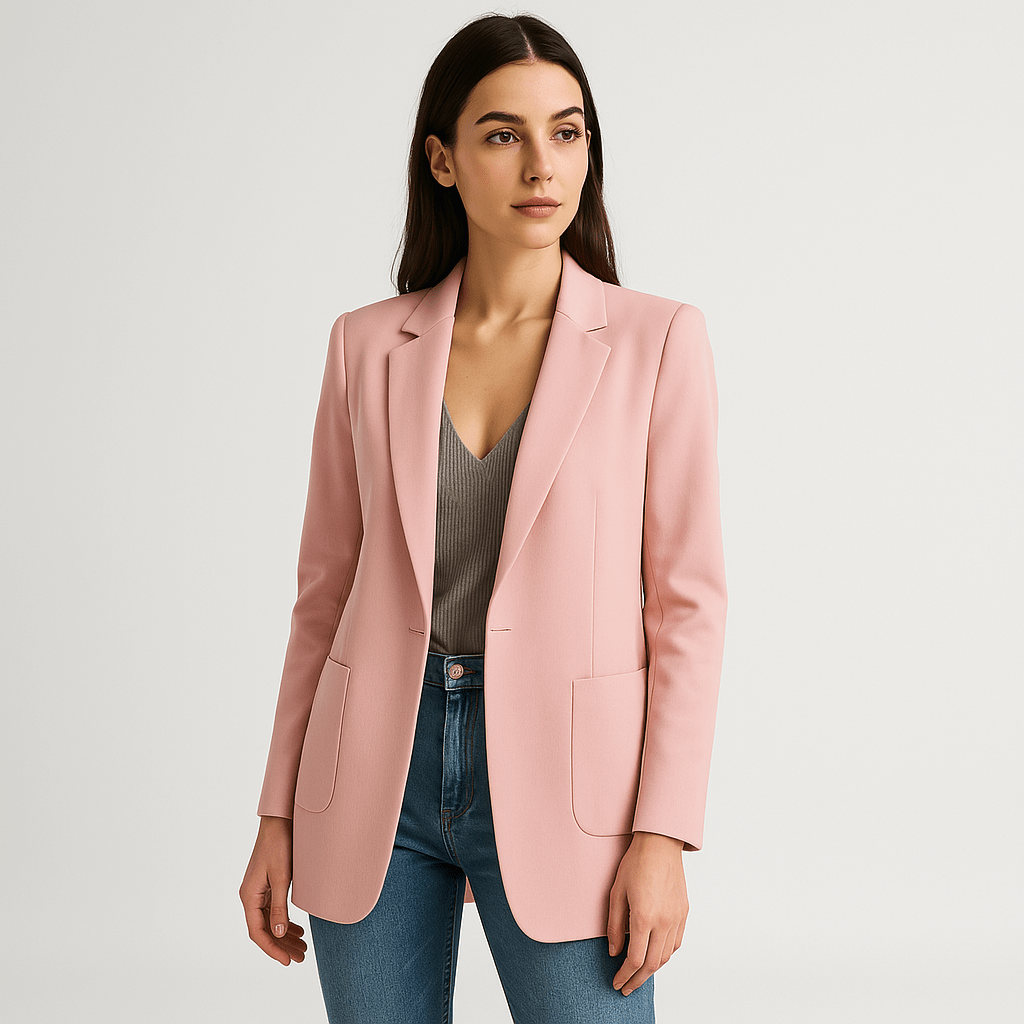 WW | Klassischer Eleganter Schwarzer Blazer mit Gerader Passform
