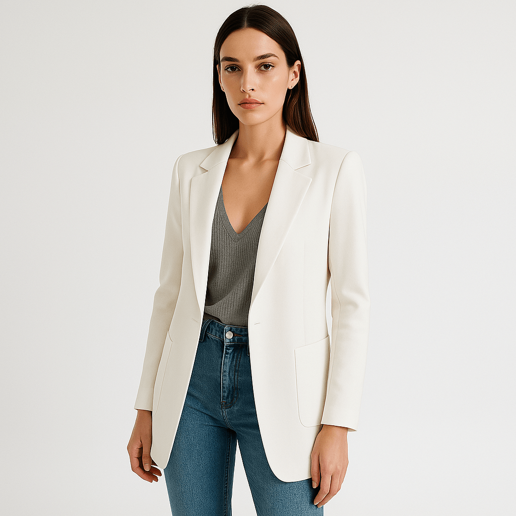 WW | Klassischer Eleganter Schwarzer Blazer mit Gerader Passform