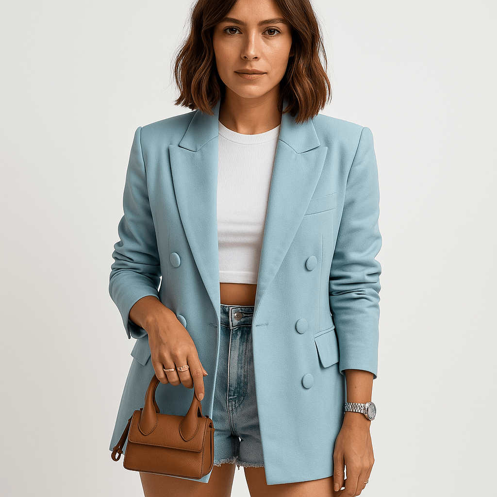 WW | Blazer Himmelblau Doppelte Knopfleiste Eleganz Farbige und Moderne