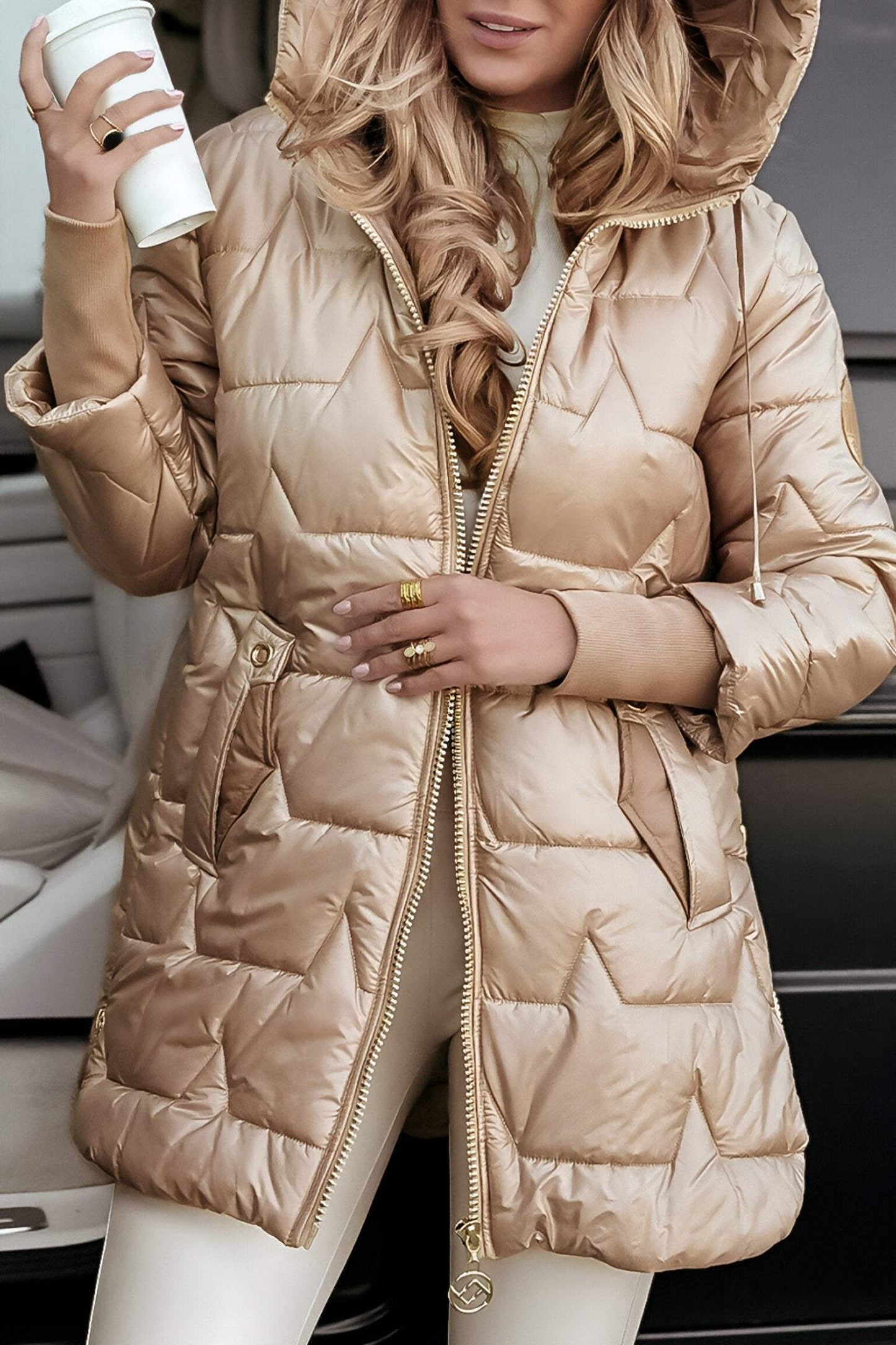 WW | Long Shiny Warm and Stylish Winter Elegant Down Jacket