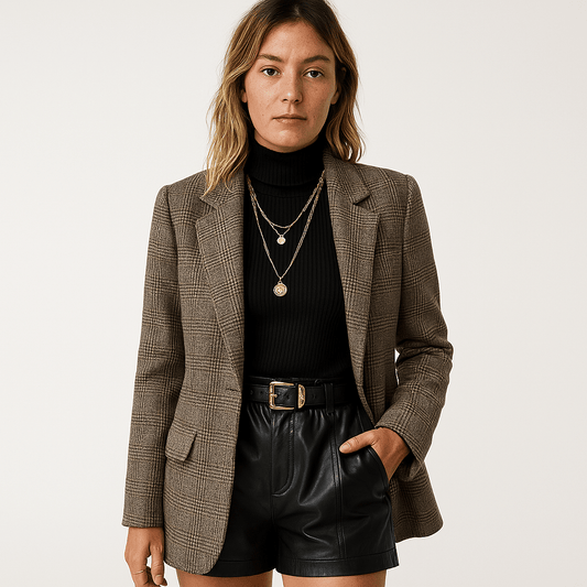 WW | Blazer Braun aus Strukturwolle Tailleur-Schnitt Zeitlose Eleganz