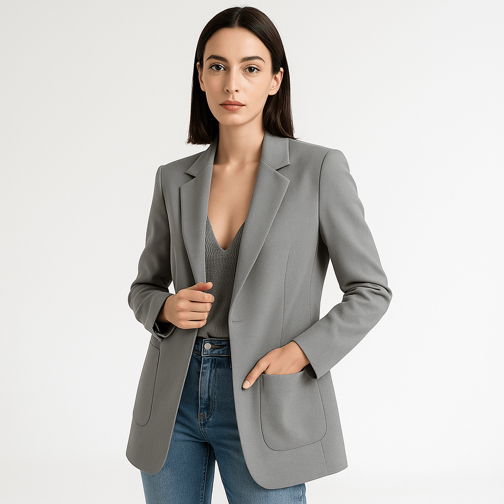 WW | Klassischer Eleganter Schwarzer Blazer mit Gerader Passform
