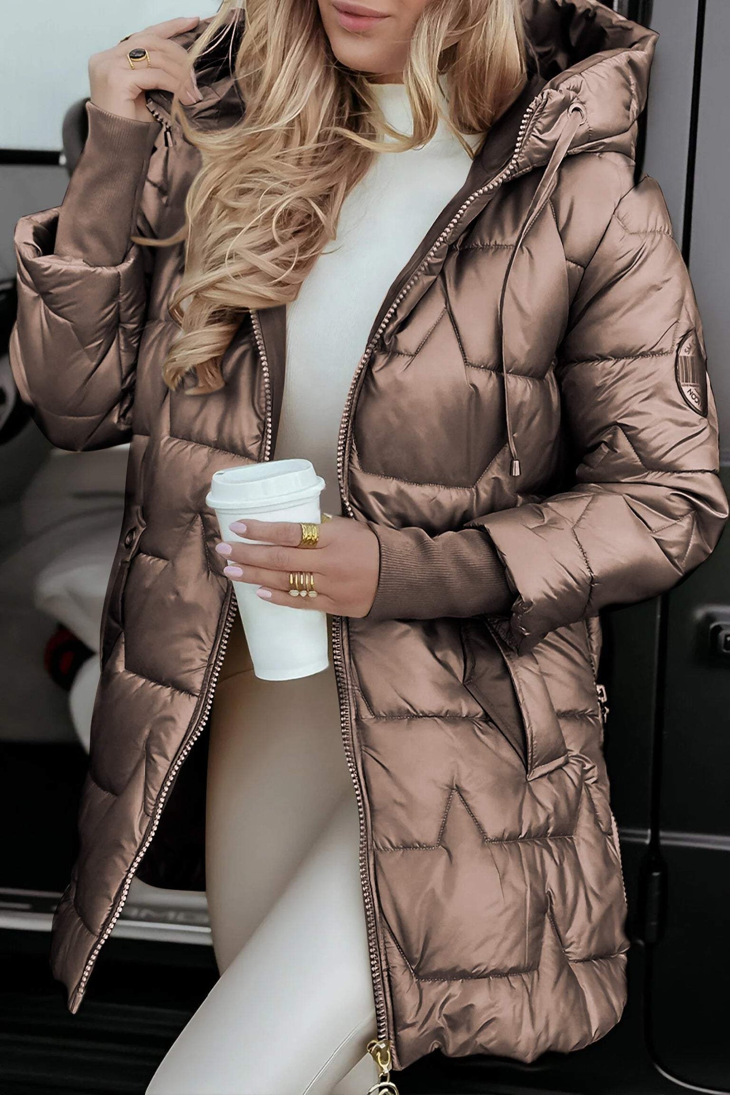 WW | Long Shiny Warm and Stylish Winter Elegant Down Jacket