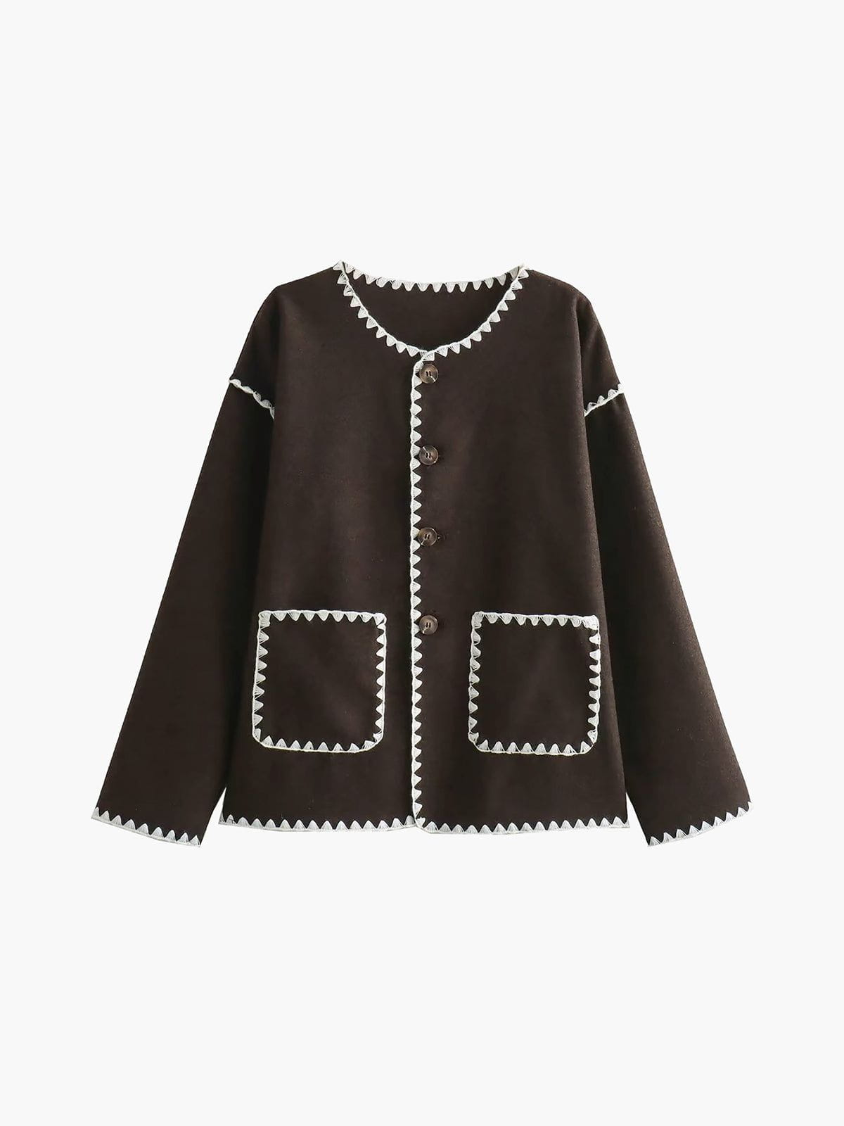 WW | Light Jacket Ecru & Black Chic & Textured