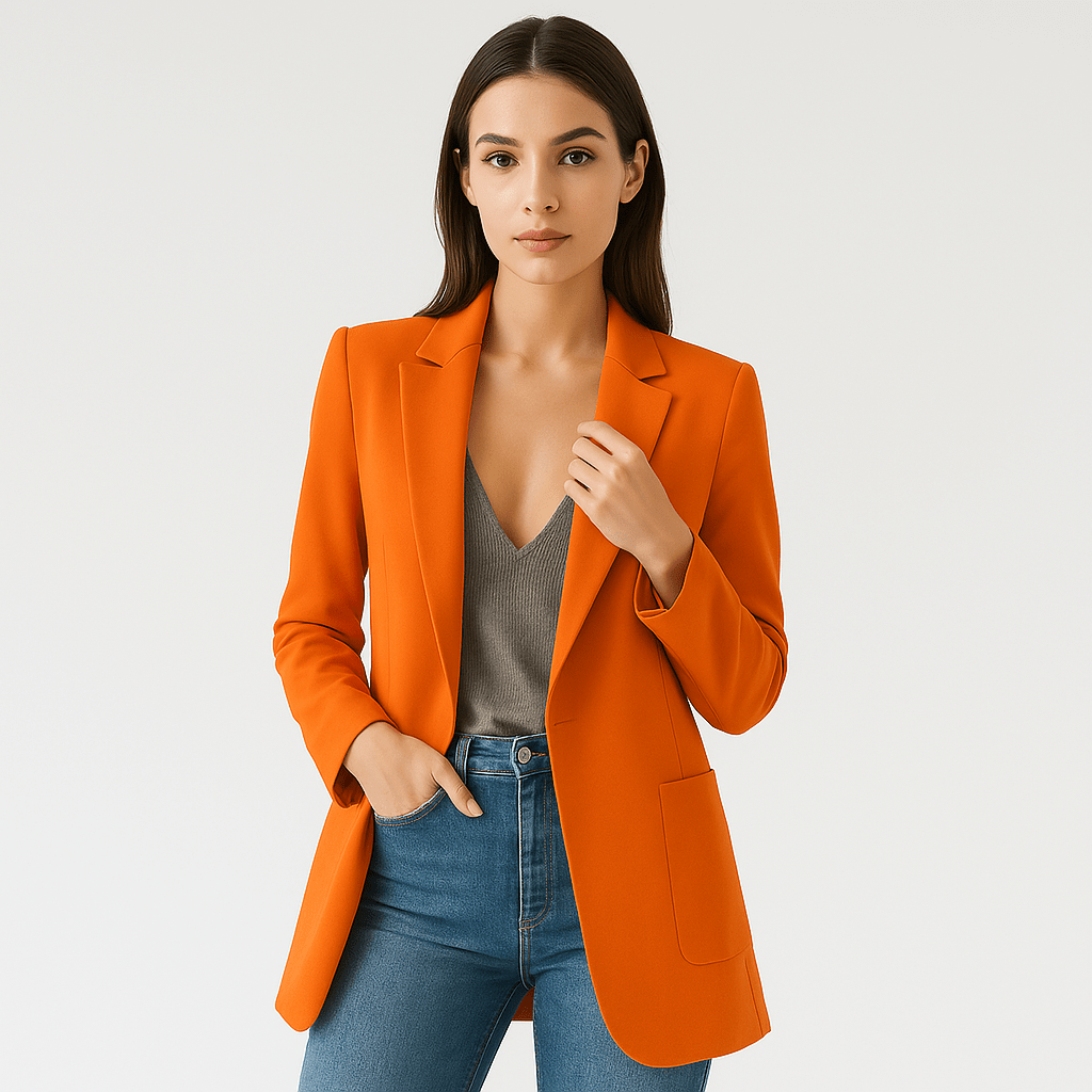 WW | Klassischer Eleganter Schwarzer Blazer mit Gerader Passform