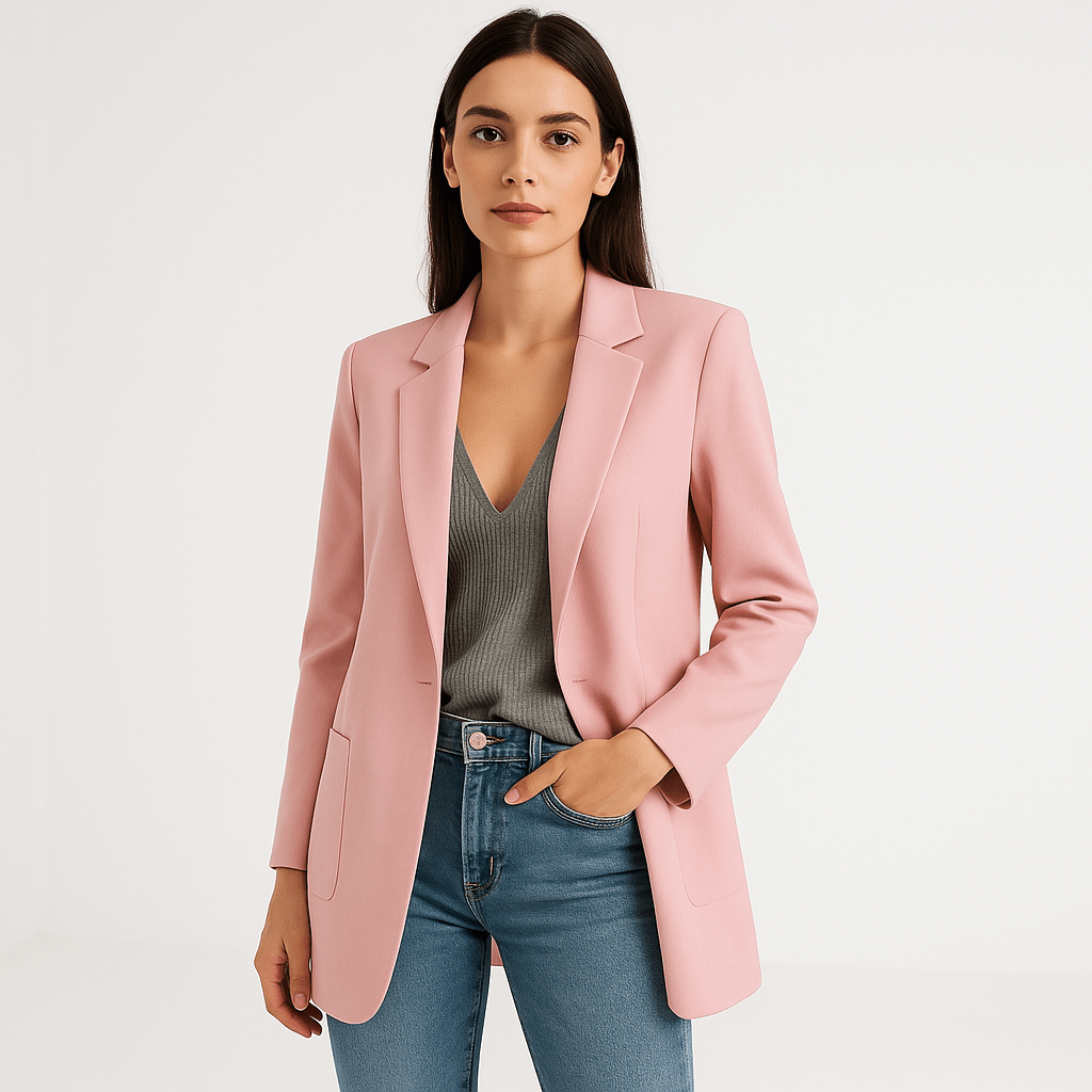 WW | Klassischer Eleganter Schwarzer Blazer mit Gerader Passform