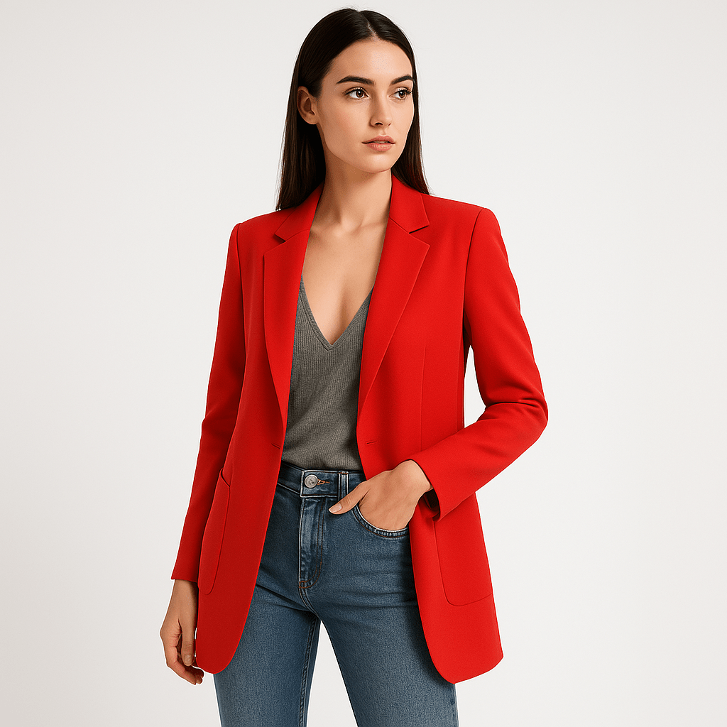 WW | Klassischer Eleganter Schwarzer Blazer mit Gerader Passform
