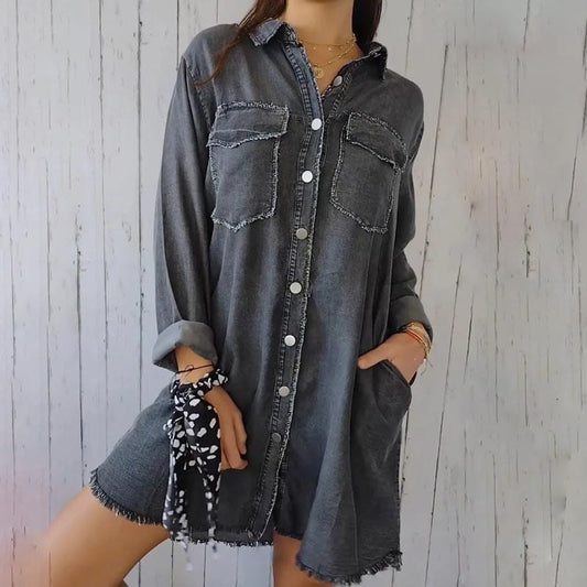 WW | Denim Shirt Jacket Casual Style Timeless Versatility