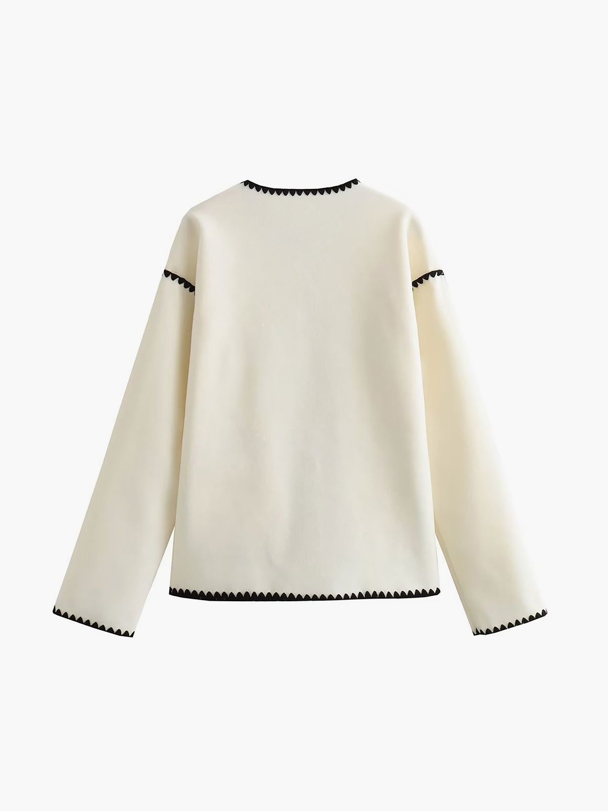 WW | Light Jacket Ecru & Black Chic & Textured