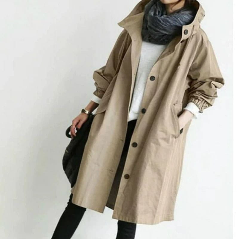 WW | Long Coat with Hood Minimalism Chic Elegance Casual