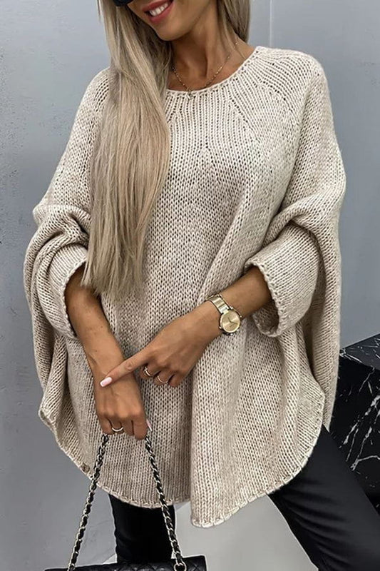 WW | Plus Size Knitted Poncho: Elegance and Comfort