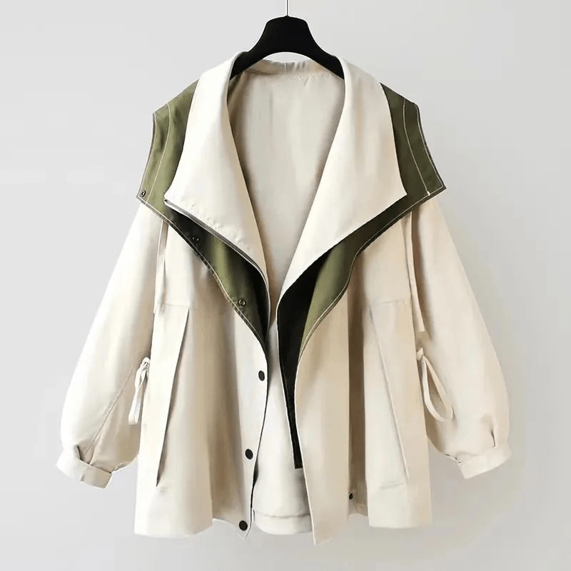 WW | Oversized Jacket Khaki & Beige Trendy & Architectural