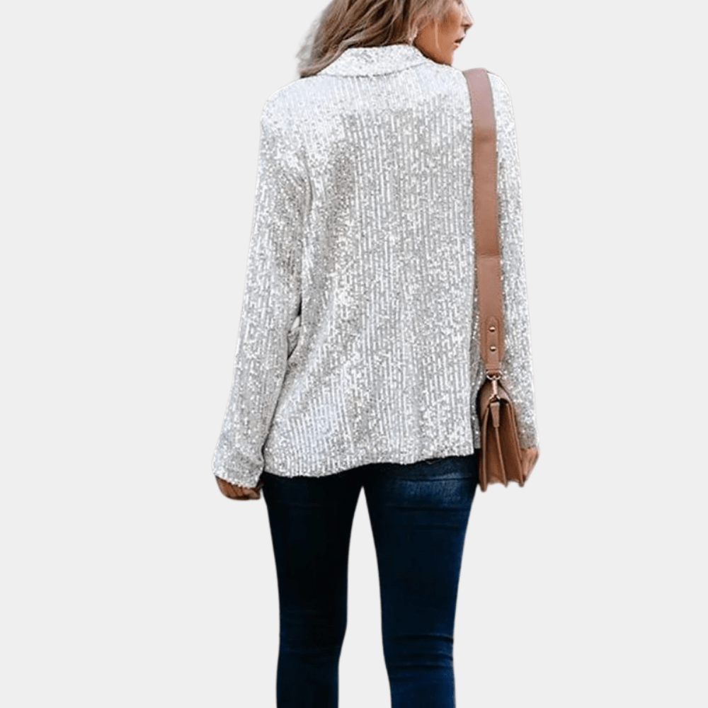 WW | Festive, Shiny Black Sequin Blazer