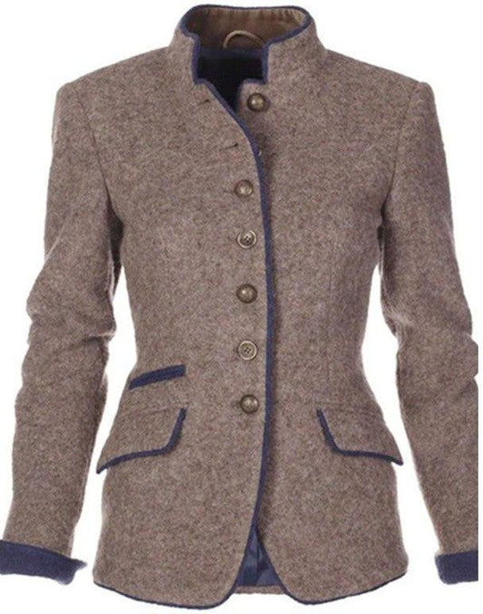 WW | Eleganter und strukturierter grauer Wollblazer