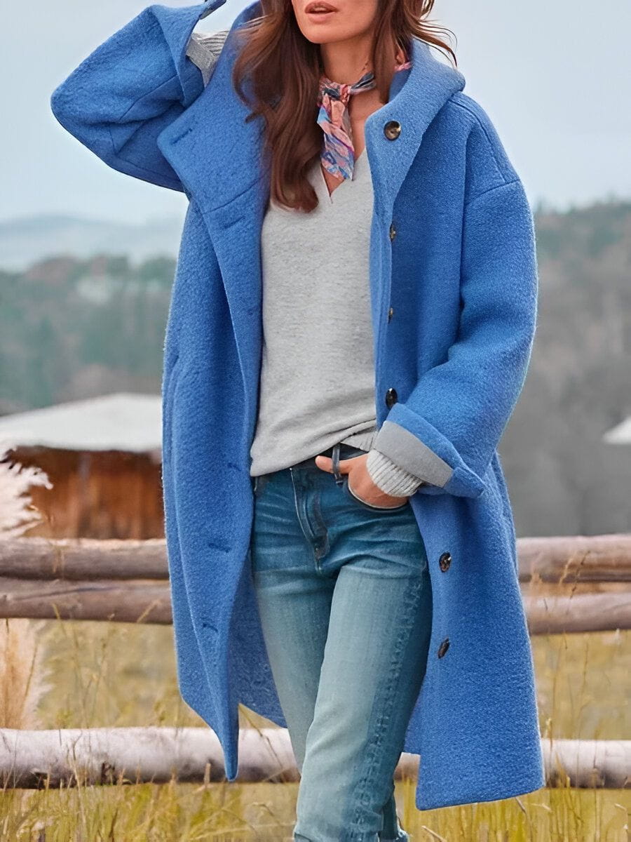 WW | Oversized and cozy long wool coat in intense pink
