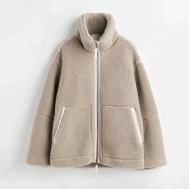 WW | Zip Jacket Ecru Cuddly & Trendy