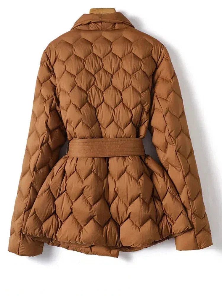 WW | Fitted Camel Quilted Jacket & Elegant
