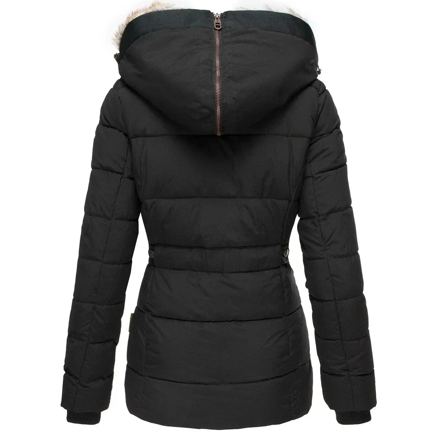WW | Quilted Jacket with Lined Hood Black Warm, Elegant, and Functional