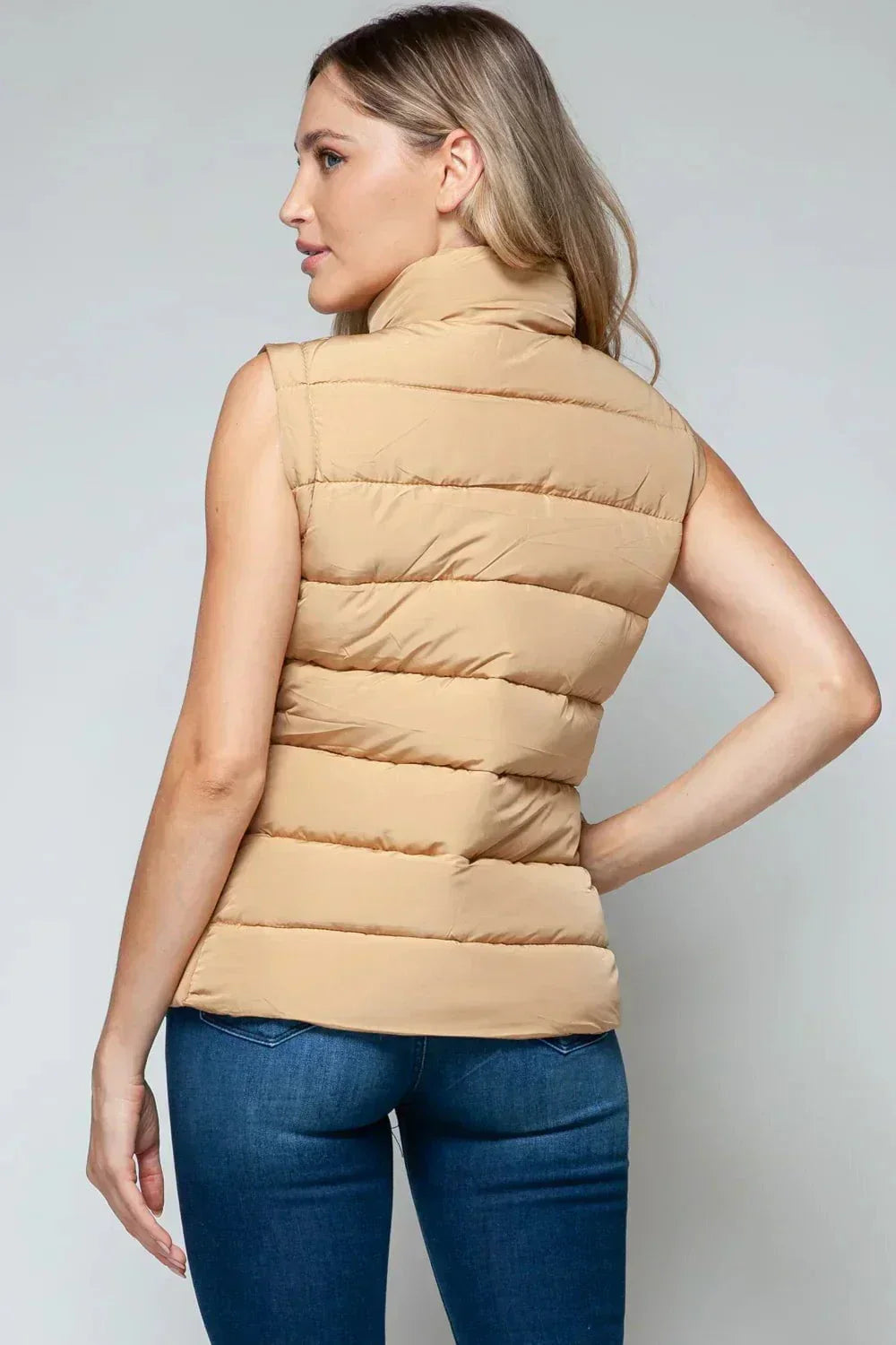WW | Light and Trendy Sleeveless Quilted Vest - Camel