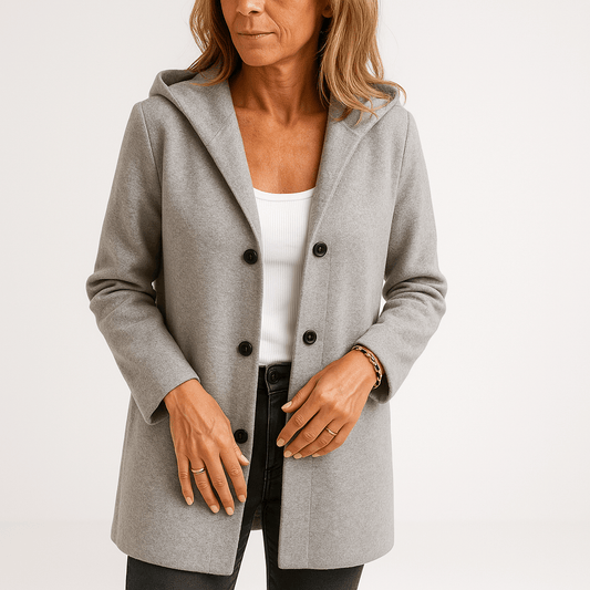 WW | Fuchsia Hooded Coat Elegant and Bold Straight Cut