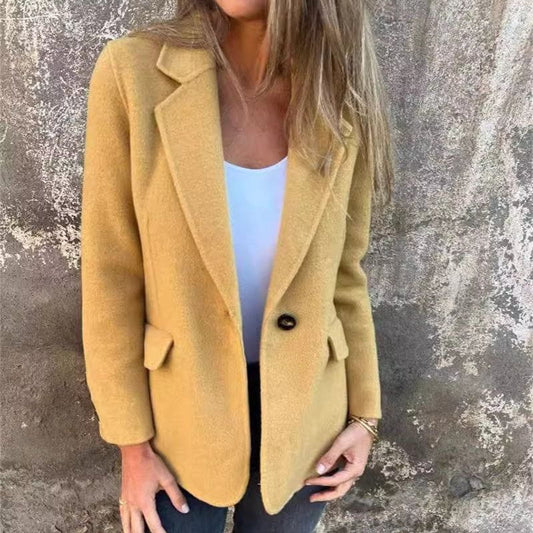WW | Blazer Wool Mustard Textured Warm and Elegant