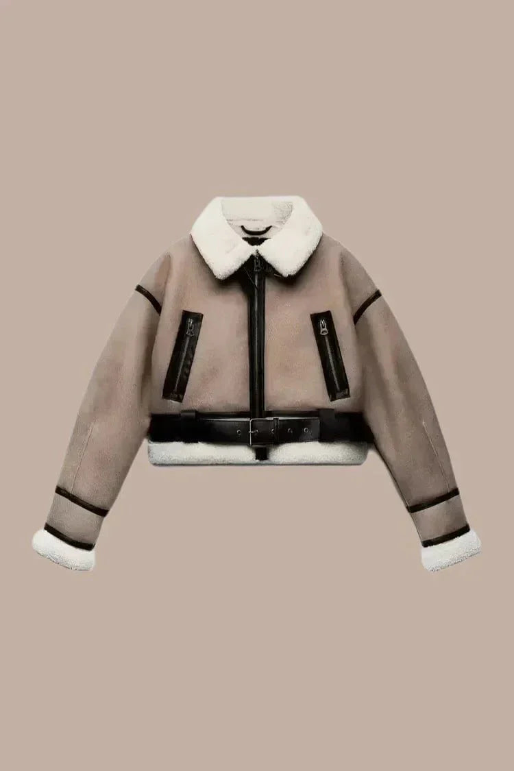 WW | Fashionable warm lined aviator jacket