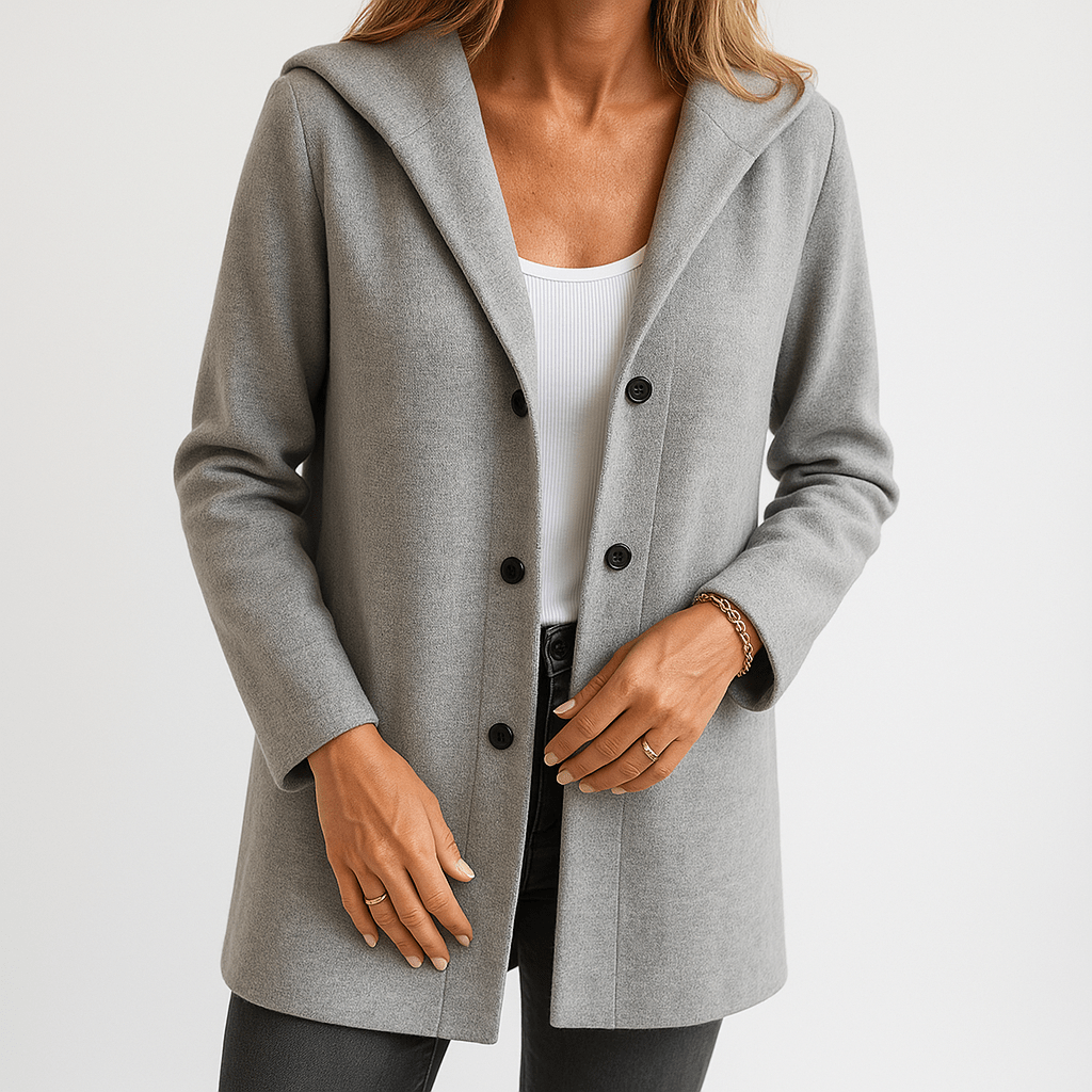 WW | Fuchsia Hooded Coat Elegant and Bold Straight Cut