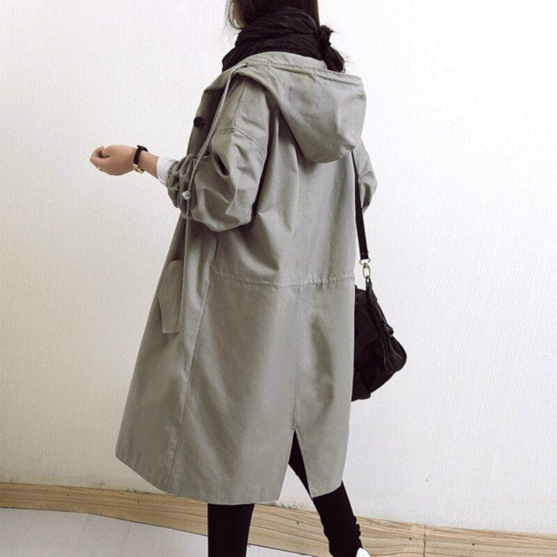 WW | Long Coat with Hood Minimalism Chic Elegance Casual