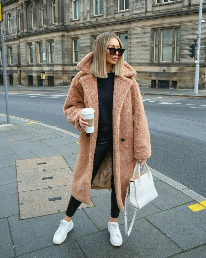 WW | Eleganter Wollmantel Lang Wärme und Trend