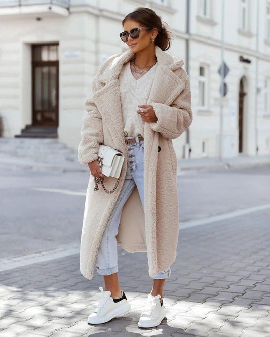 WW | Eleganter Wollmantel Lang Wärme und Trend