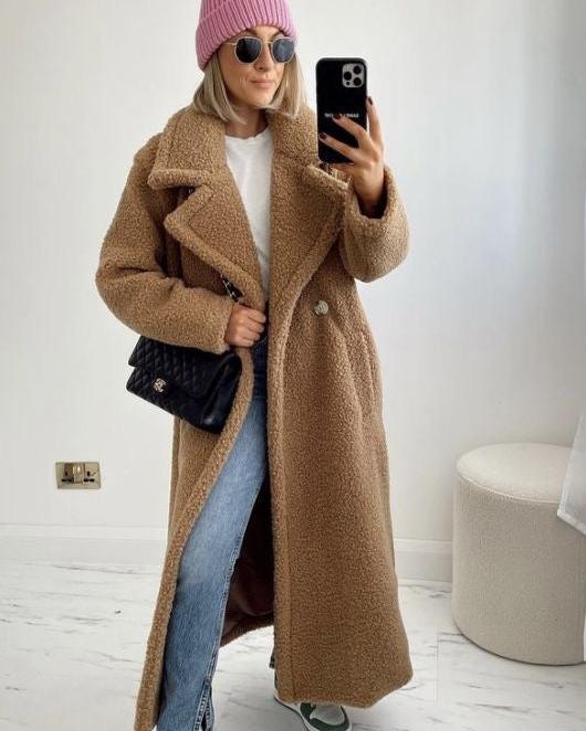 WW | Eleganter Wollmantel Lang Wärme und Trend