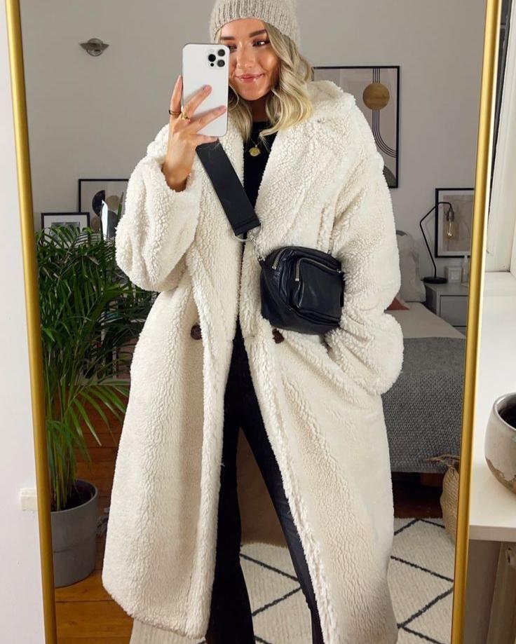 WW | Eleganter Wollmantel Lang Wärme und Trend