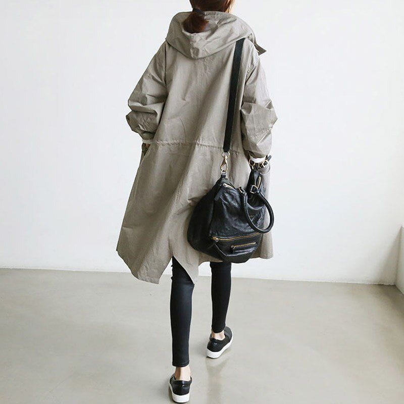 WW | Stylischer langer wasserfester Mantel für Damen in Oversize-Schnitt