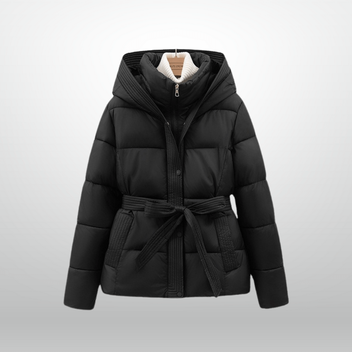WW | Elegante Warme Stylische Schwarze Gürteljacke für Frauen