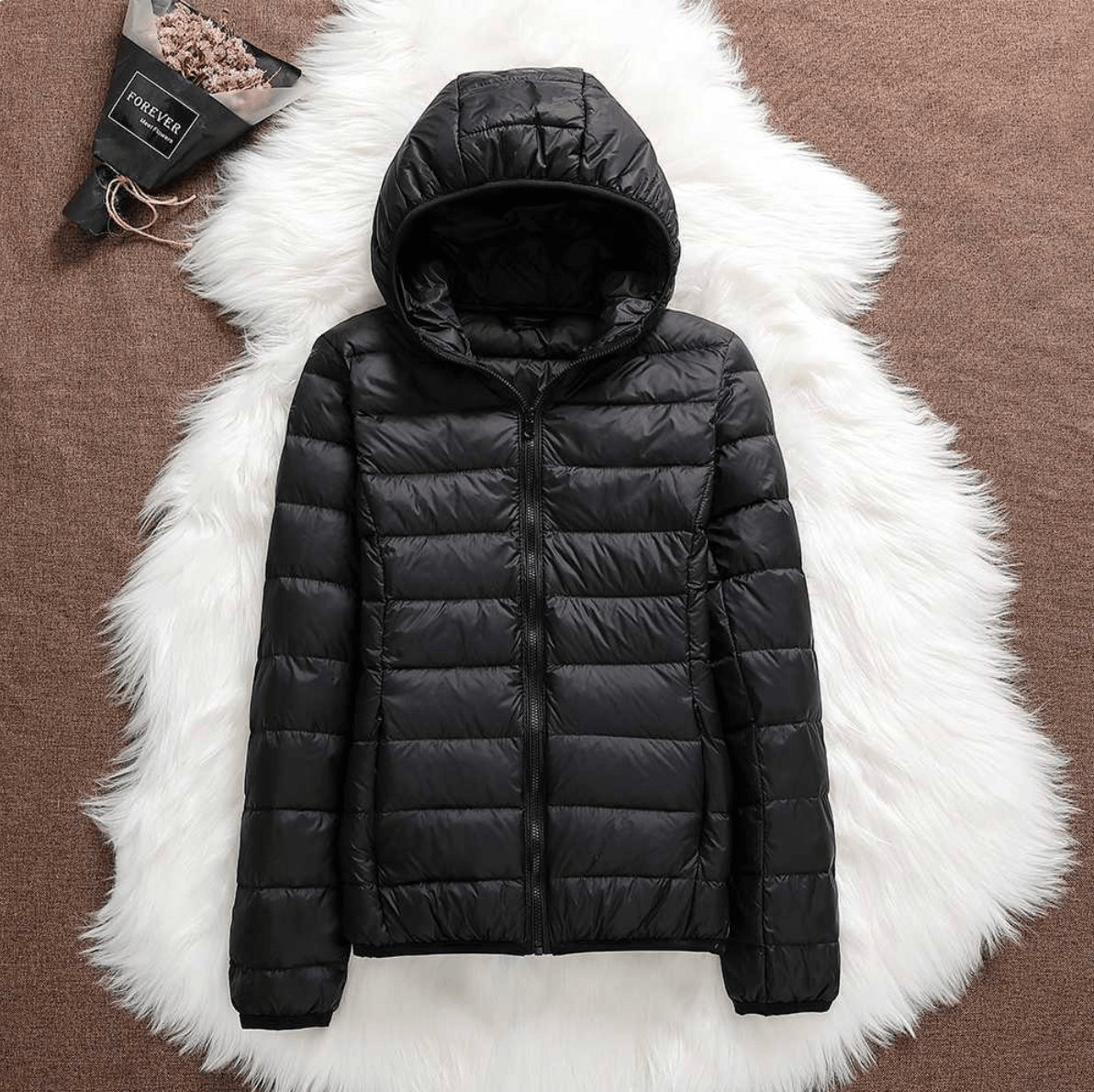 WW | Lightweight taupe metallic down jacket warm & compact