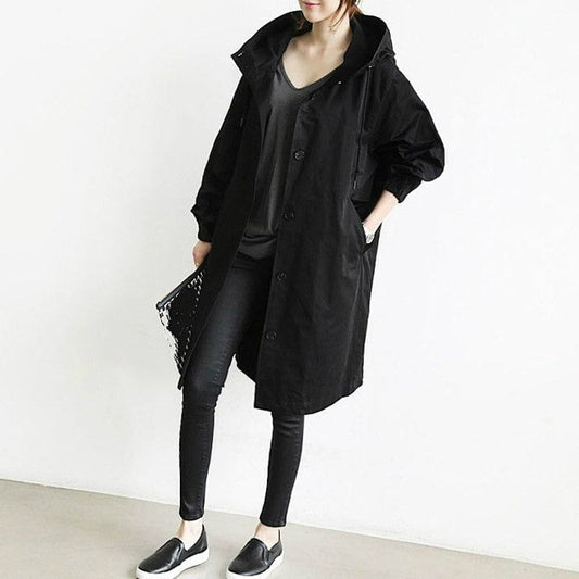 WW | Stylish long waterproof coat for women in an oversized cut