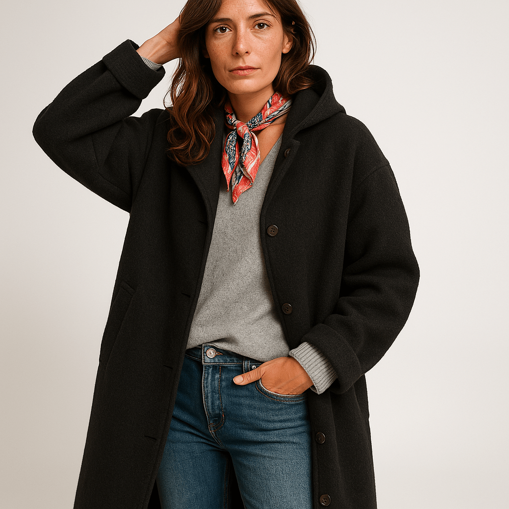 WW | Oversized Coat Light Blue Wool Blend Elegant & Comfortable