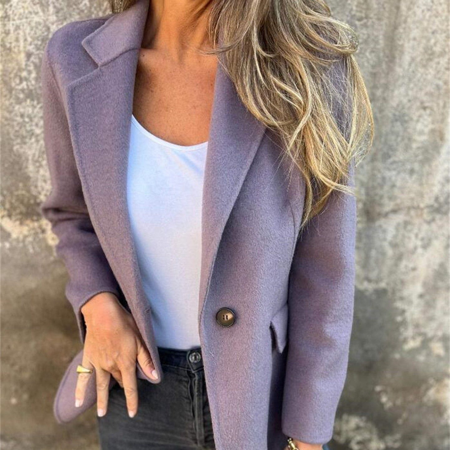 WW | Blazer Wool Mustard Textured Warm and Elegant