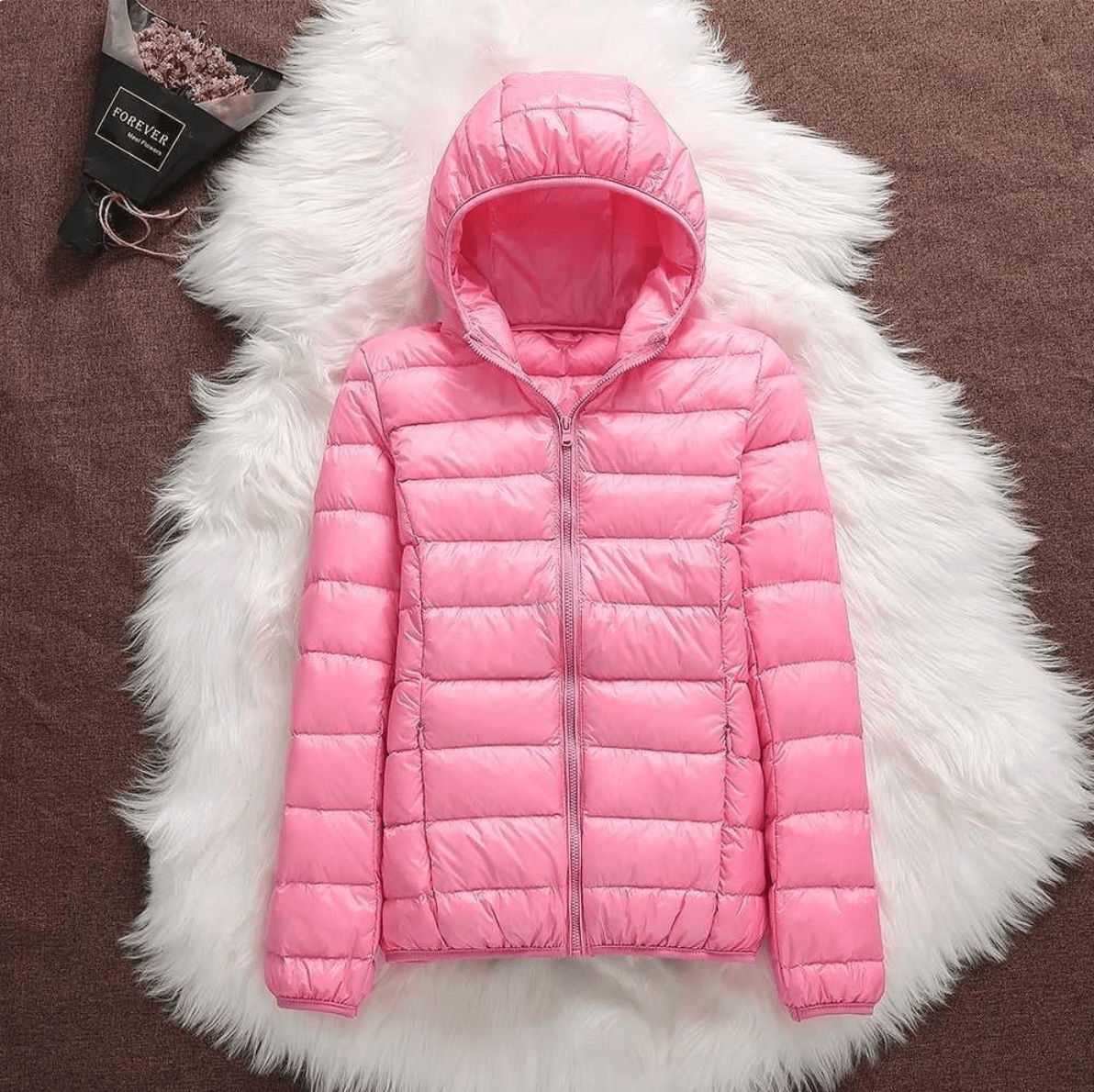 WW | Lightweight taupe metallic down jacket warm & compact