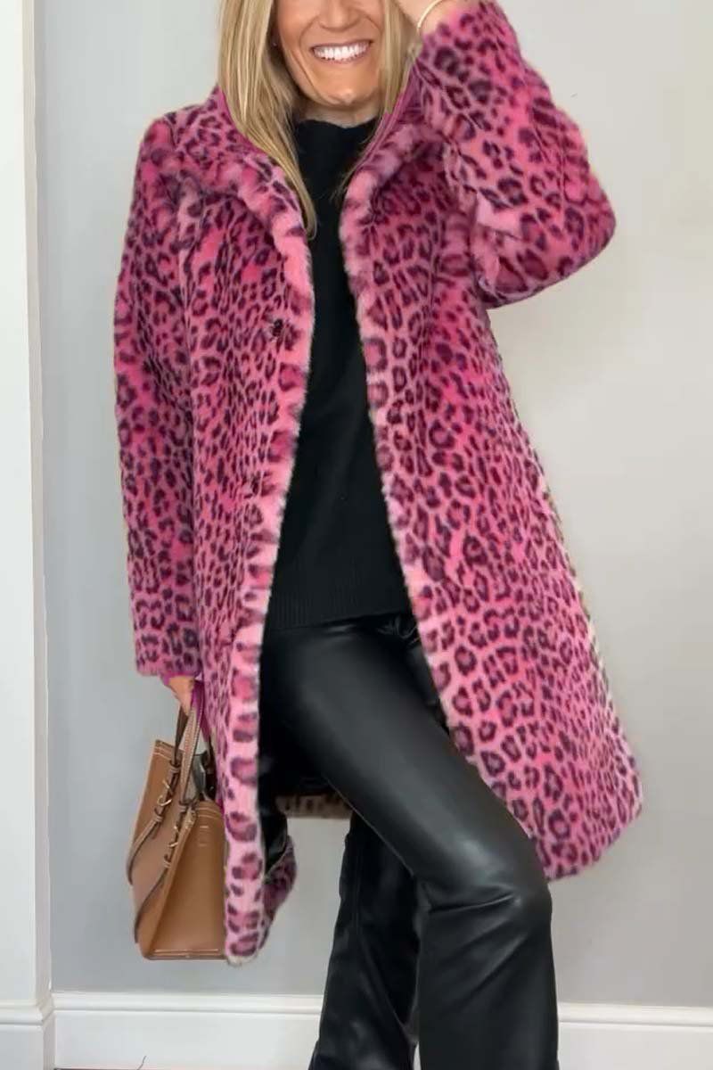 WW | Women's Leopard Faux Fur Coat Bold and Chic