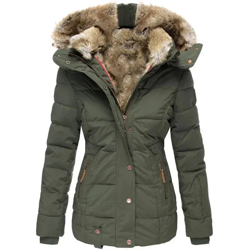 WW | Quilted Jacket with Lined Hood Black Warm, Elegant, and Functional