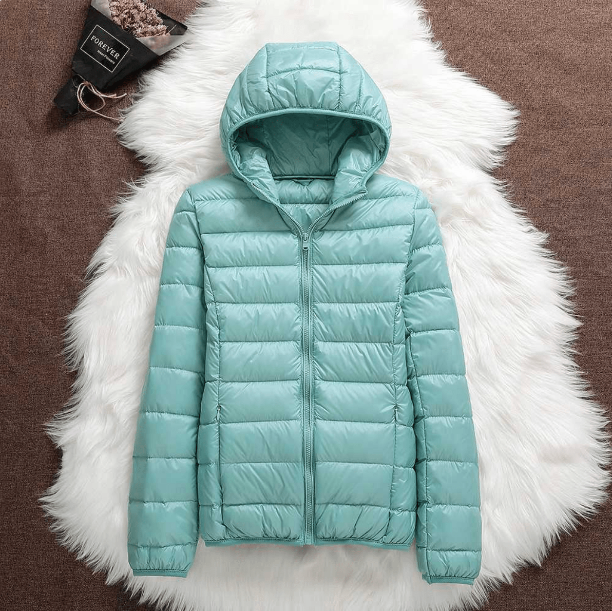 WW | Lightweight taupe metallic down jacket warm & compact