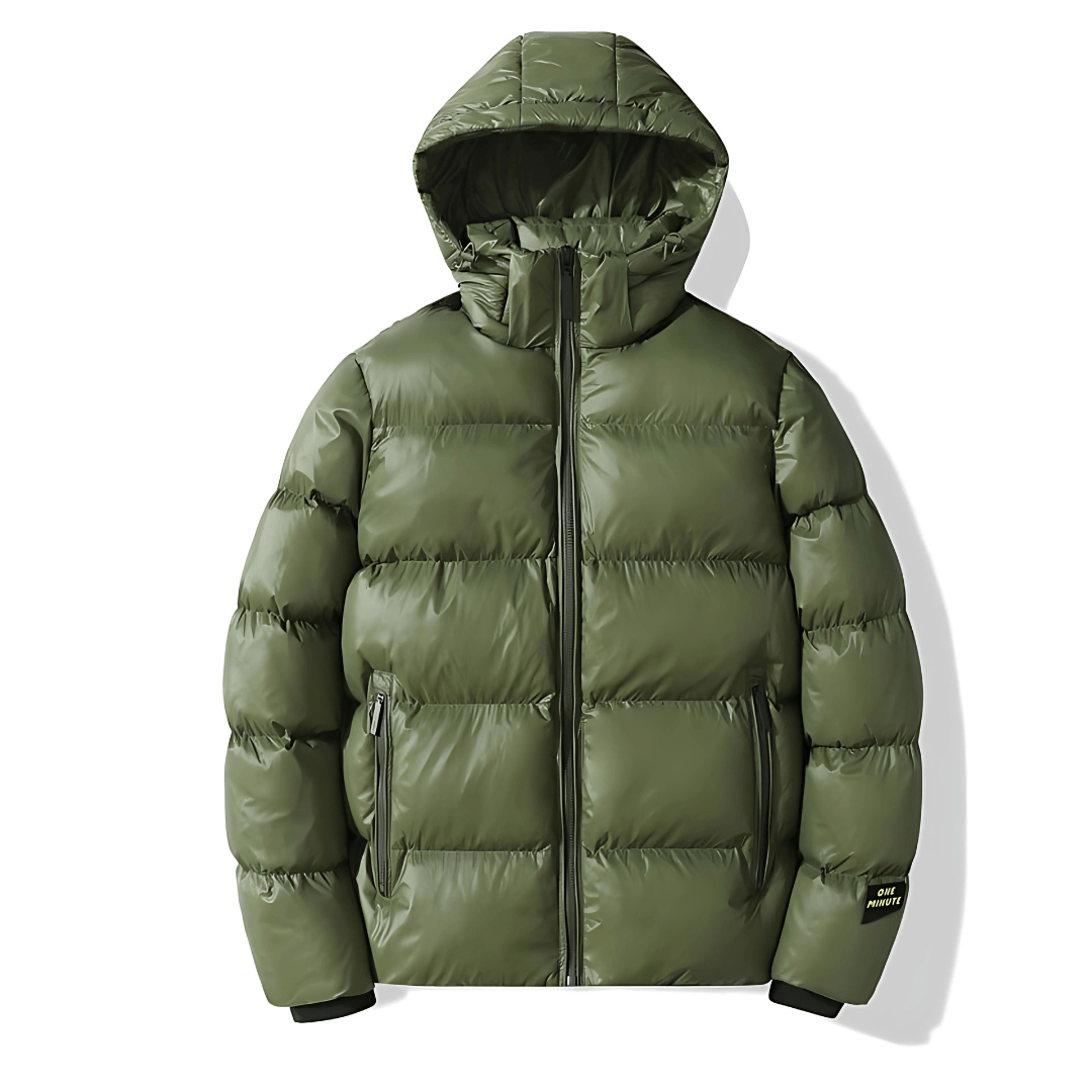 WW | Ultrawarme und widerstandsfähige schwarze gesteppte Daunenjacke mit Kapuze