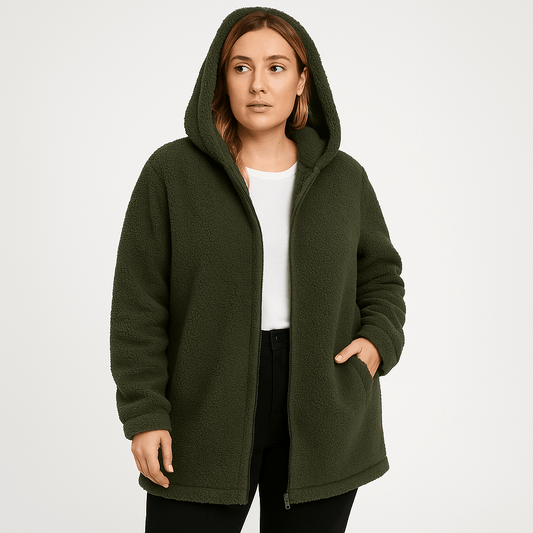 WW | Weiche & Zipfel Kapuzenjacke in Khaki, perfekt für den Winter