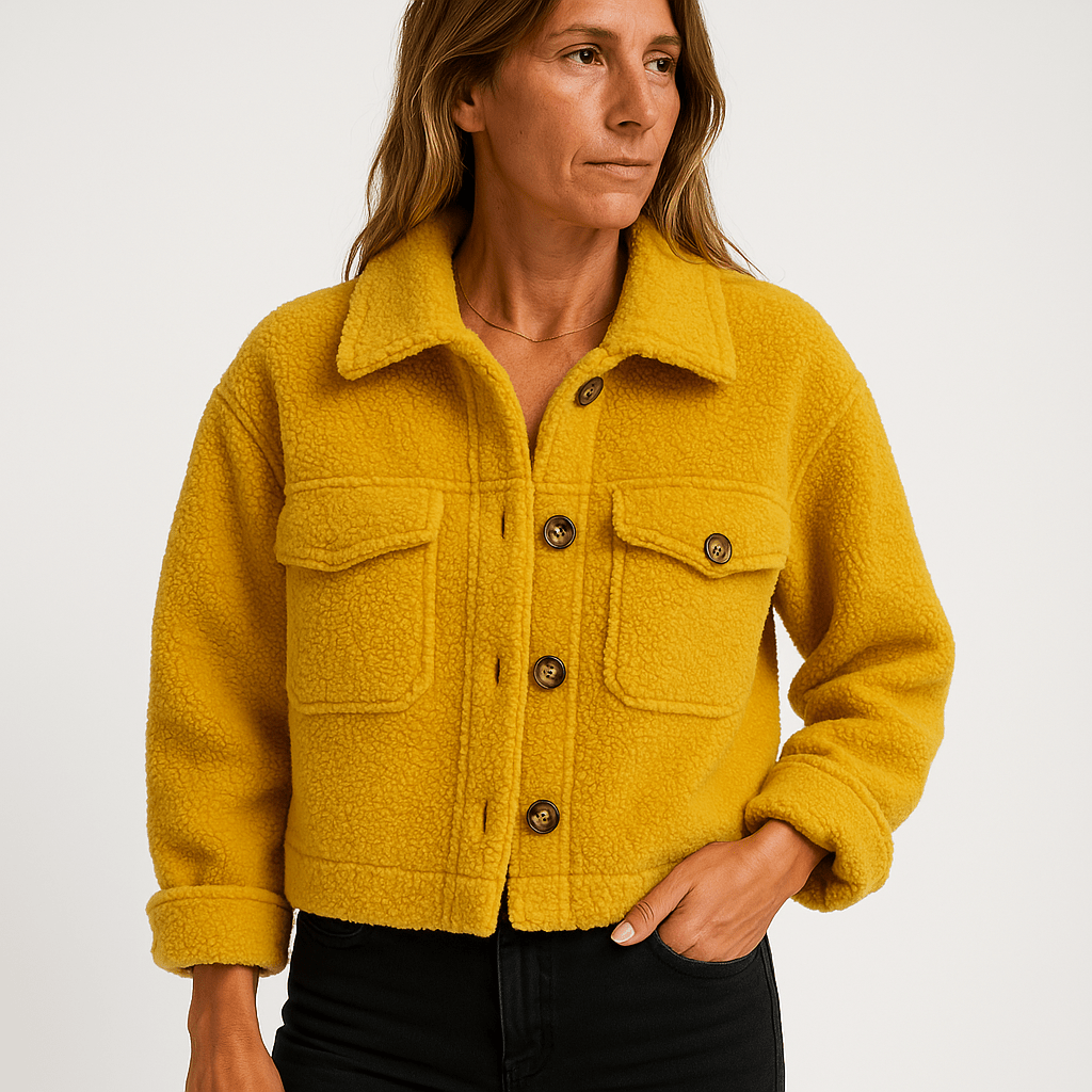 WW | Short Bouclé Jacket Mustard Yellow Softness & Autumn Style