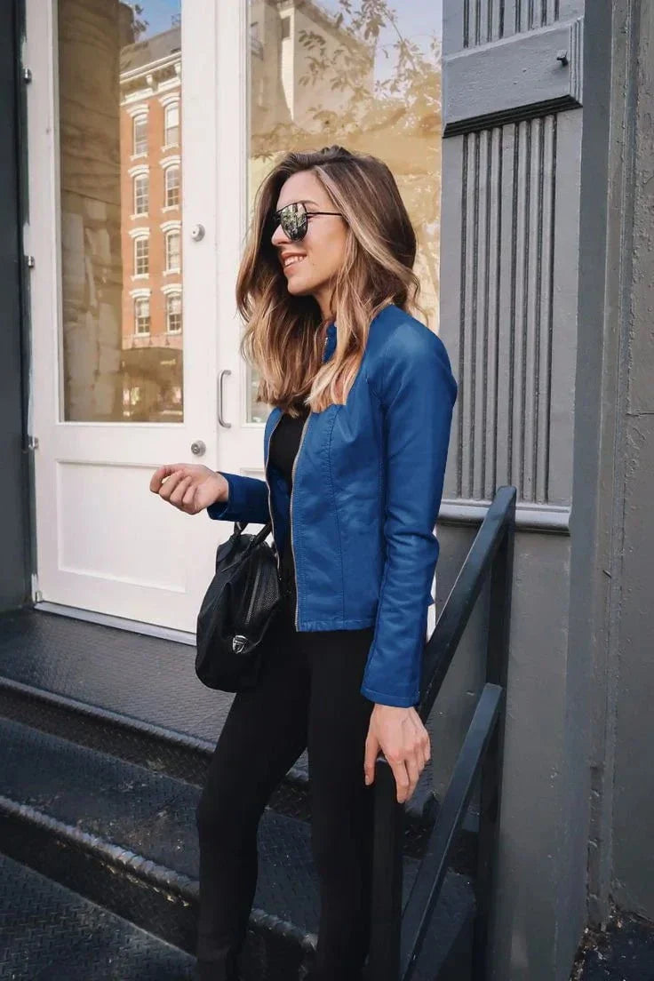 WW | Elegante und trendige Bikerlederjacke für Damen